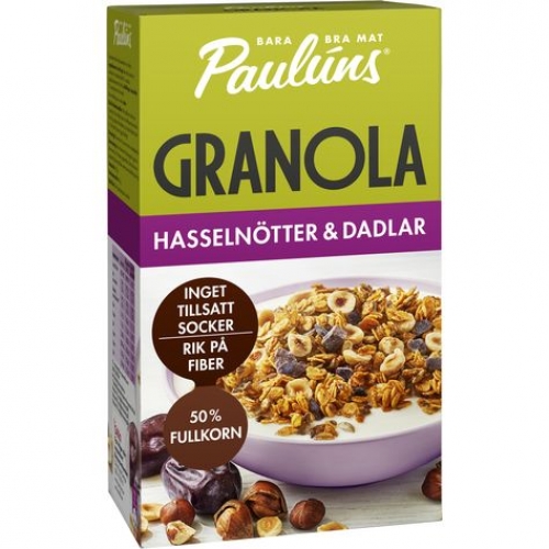 CC直邮1 PAULUNS Granola Hasselnöt & Dadlar坚果枣子麦片#