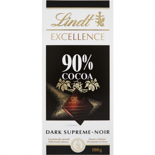 CC直邮1 Lindt Excellence 90%黑巧克力100克#