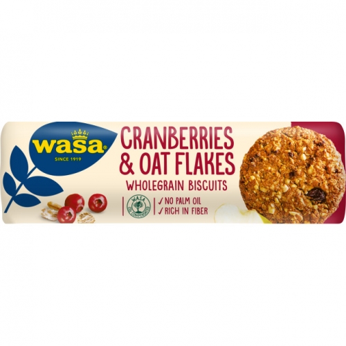 CC直邮1 Wasa Cranberries Oat Flakes 全麦饼干#C