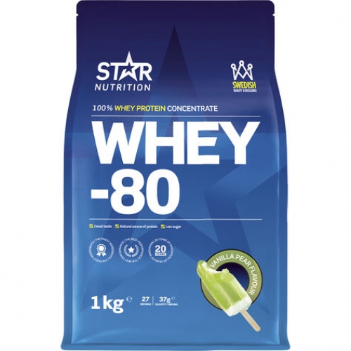 CC直邮1 瑞典Star Whey 80 蛋白粉香草梨子味 1kg#