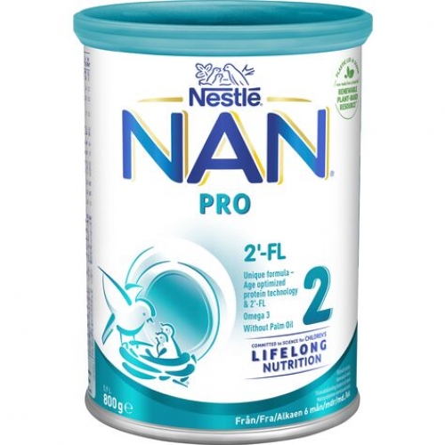 CC直邮1 雀巢Nestle NAN 2段配方罐装800克 （2罐免税）