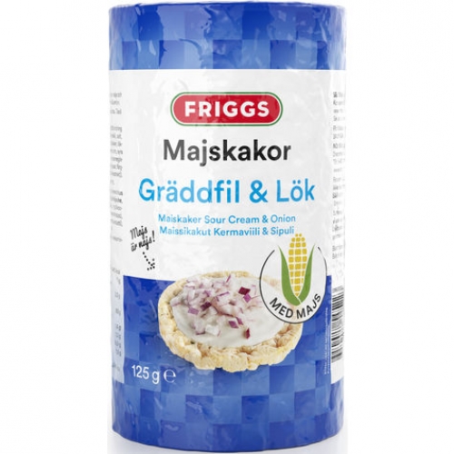 CC直邮1 Friggs Majskakor Graddfil 玉米饼奶油洋葱味125克#