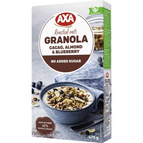 CC直邮1 AXA Granola CACAO ALMOND 无糖免煮麦片( 可可杏仁蓝莓）475克#