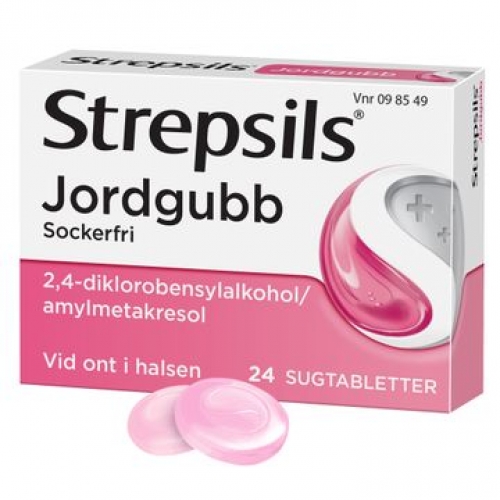 CC直邮1  Strepsils润喉糖 Jordgubb草莓味 24粒