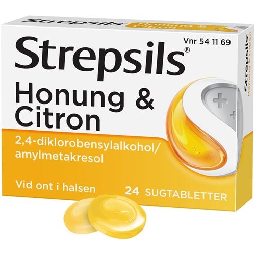 CC直邮1  Strepsils润喉糖 Honung & Citron蜂蜜柠檬味 24粒
