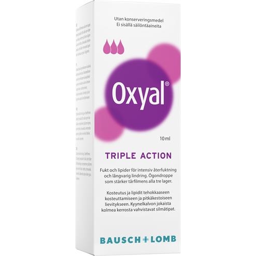 CC直邮1 瑞典Oxyal Triple Action 润眼液强化泪膜三层