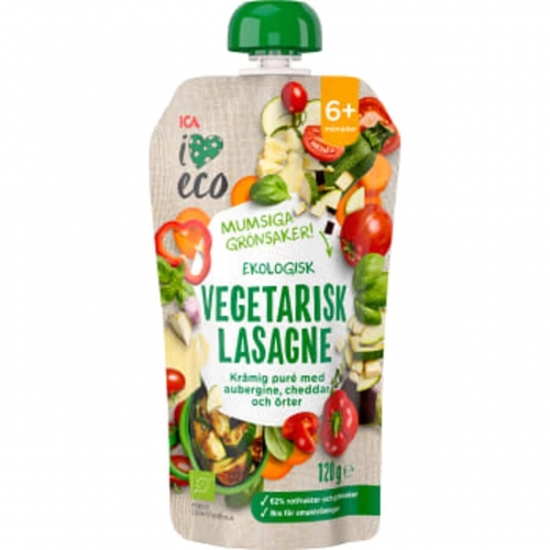 CC直邮1 ICA Vegetarisk lasagne宽面条有机蔬菜泥120克*6袋（6个月+）#