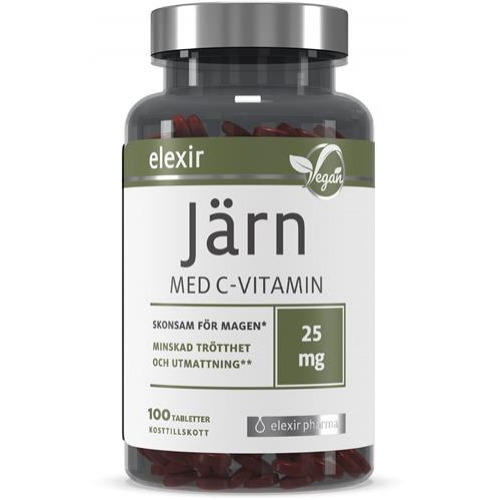 CC直邮1 Elexir Jarn 铁片25mg100片含VC