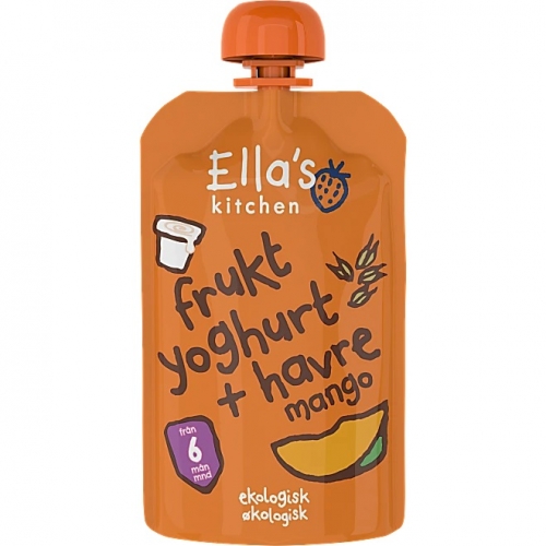 CC直邮1 Ella's Kitchen Fruktyoghurt Mango有机酸奶果泥芒果味6袋*100克装(6个月)#