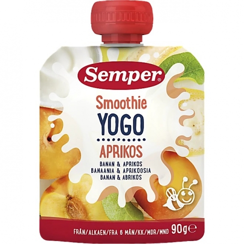 CC直邮1  Semper Yogo Aprikos  酸奶果泥杏子味6袋*90克（6个月+)#