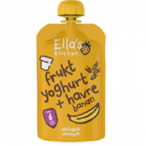 CC直邮1 Ella's Kitchen Fruktyoghurt Banan有机酸奶果泥香蕉味6袋*100克装(6个月)#