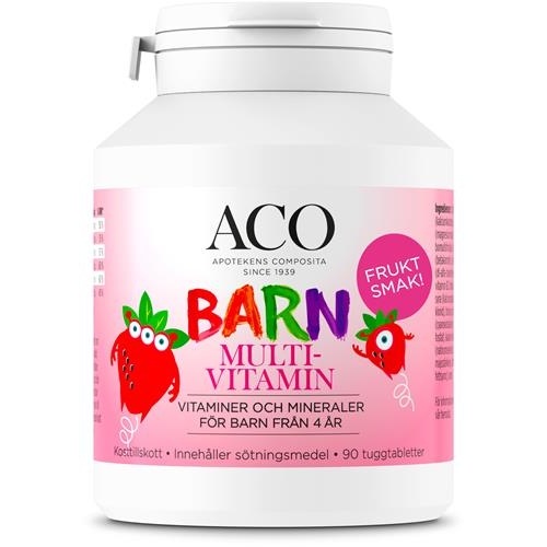 CC直邮1 ACO Barn 儿童复合维生素咀嚼片90粒