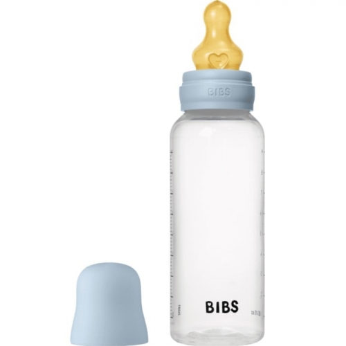 CC直邮1 BIBS 塑料婴儿奶瓶乳胶奶嘴 270毫升蓝色 中速