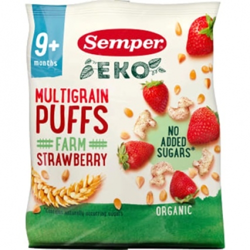 CC直邮1 森宝Puffs Strawberry 婴儿泡芙9个月草莓18克#