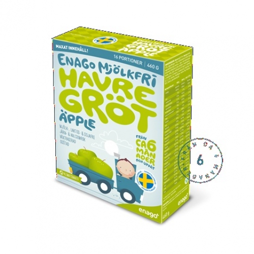 CC直邮1 Enago Mjolkfri Apple Grot 6个月抗牛奶过敏麦粥 460克 苹果味#